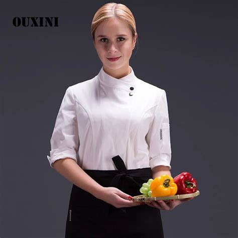 Chaqueta De Cocina De Chef Para Mujer Uniforme Blanco Para Hotel