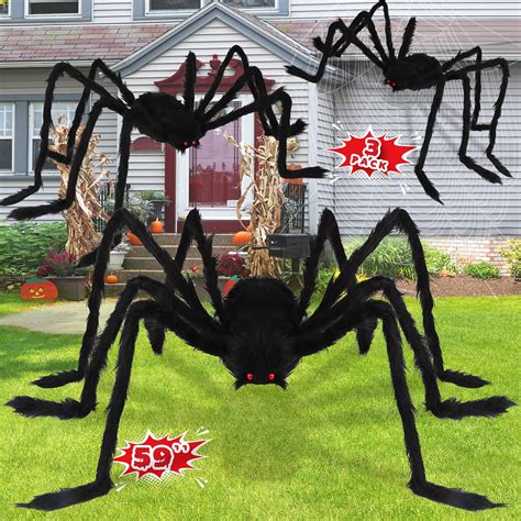 Buy Lovkiz Halloween Giant Spider Decorations 3 Pack Realistic