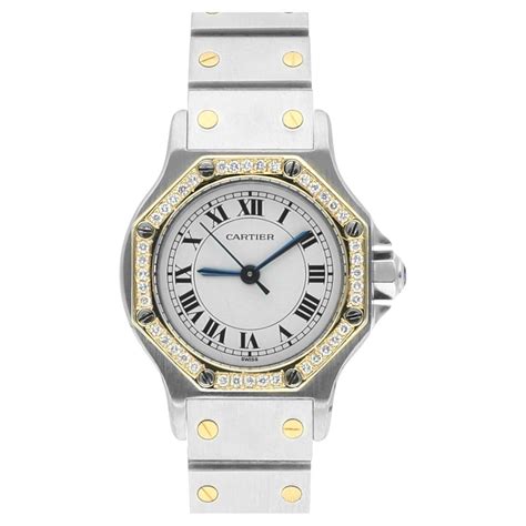 Cartier Santos Octagon 18 Karat Yellow Gold Automatic Women S Watch At