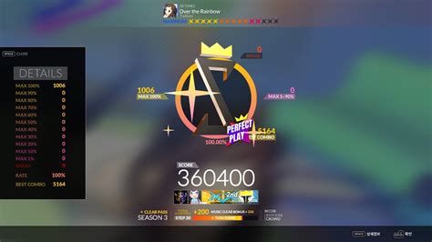 DJMAX RESPECT V Over The Rainbow Tsukasa 6B MX PERFECT PLAY 100 00