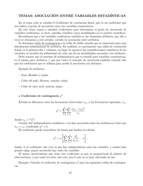 Asociación Entre Variables Estadísticas