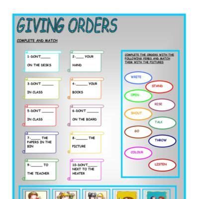 The Giving Order Poster Is Shown In Blue And White With Pictures Of