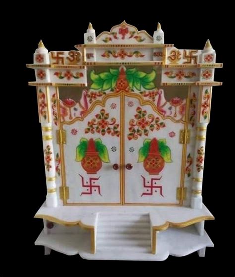 Painted White Marble Temple For Home Size 4 X 3 X 2 Feet At Rs 35000