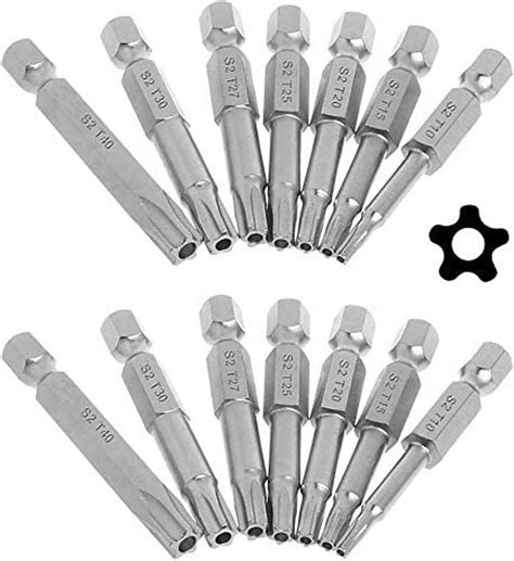 Bestgle 2 Set 7pcs Hex Tige Torx Étoile 5 Points de Tournevis à Embouts