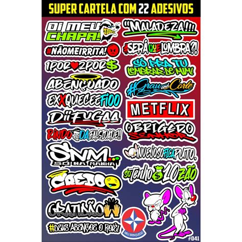 Cartela Adesivos Para Bike Carro Moto Capacete Shopee Brasil