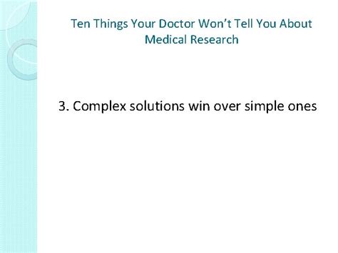 Ten Things Your Doctor Wont Tell You About