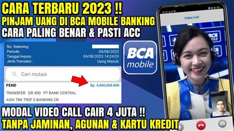 Pasti Cair Cara Pinjam Uang Di Bca Mobile Banking Tanpa Jaminan