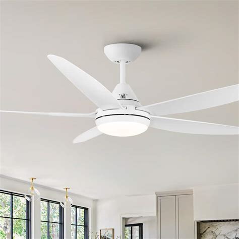 Indoor Ceiling Fan Light Fixtures White Remote Intergrated LED ...