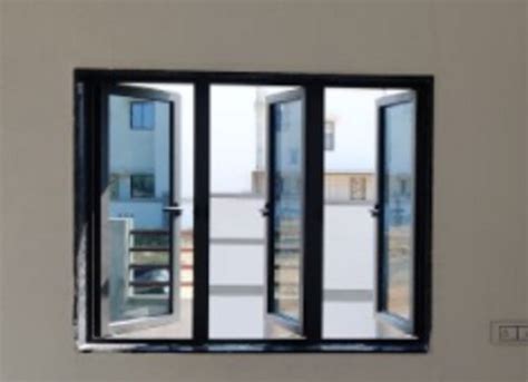 2 8 X 2 Feet Openable Black Powder Coated Aluminium Window Application