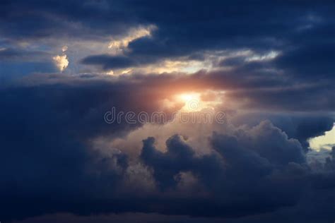 Dark Blue Rain Clouds, View of the Sky before the Rain Stock Image ...