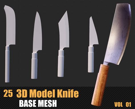 25 3d Models Knife In Maya For Flippednormals