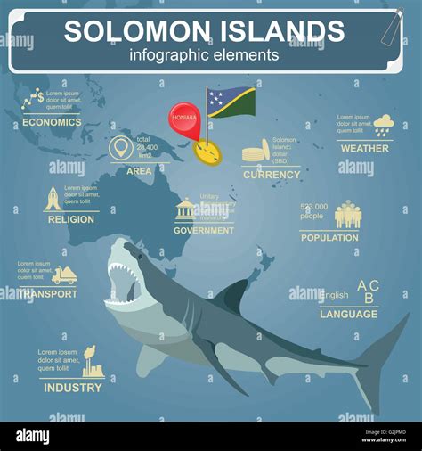 Solomon Islands Infographics Statistical Data Sights Vector