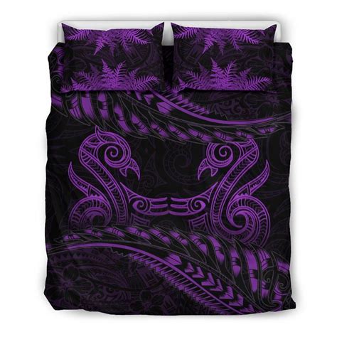 Aio Pride Piece Duvet Cover Set New Zealand Purple Manaia Maori Si