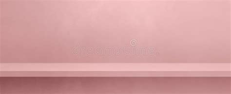 Empty Shelf On A Light Pink Concrete Wall Background Template