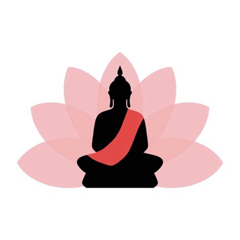 Premium Vector Buddha Lotus Meditating Vector Silhouette Illustration