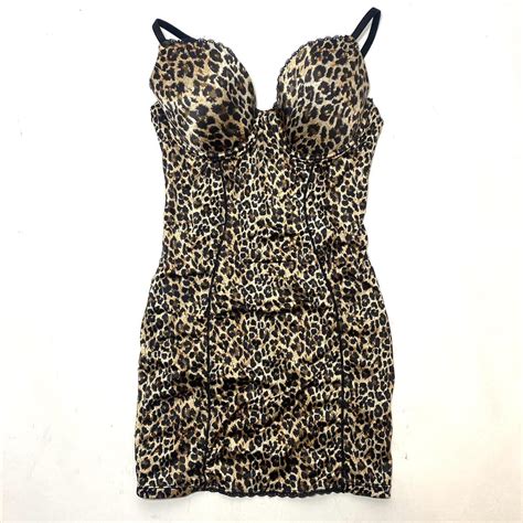 Lingerie Cheetah Print Bodycon Dress Depop