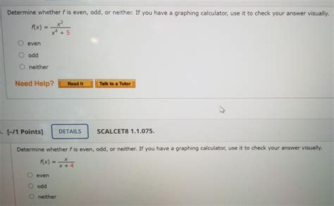 Solved Determine Whether F Is Even Odd Or Neither If You Chegg