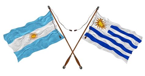 Bandera nacional de uruguay y argentina fondo para diseñadores Foto