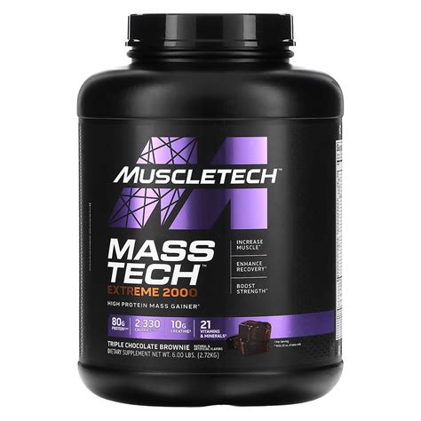 Muscletech Mass Tech Extreme 2000 Triple Chocolate Brownie 6 LB Dr