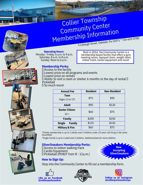 Community Center Membership Information | Collier Township