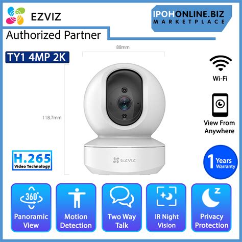 EZVIZ TY1 4MP 2K H 265 Smart Wi Fi Pan Tilt CCTV Camera CS TY1 C0 8B4WF