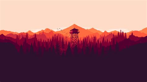 Landscape Artwork Firewatch Nature Minimalism Video Games Campo