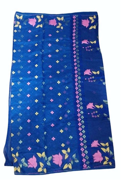 Casual Wear Floral Print Pure Cotton Printed Saree 63 M With Blouse Piece At Rs 750 In Kolkata