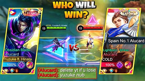 YUZUKE VS TOP 1 GLOBAL PRO ALUCARD TRASHTALKER 1v1 WHO WILL WIN