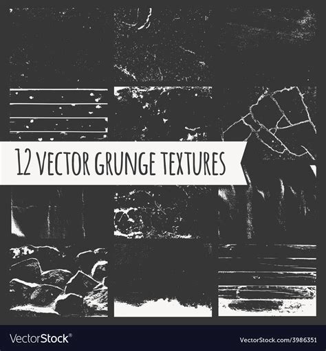 Set Of Different Grunge Textures Royalty Free Vector Image