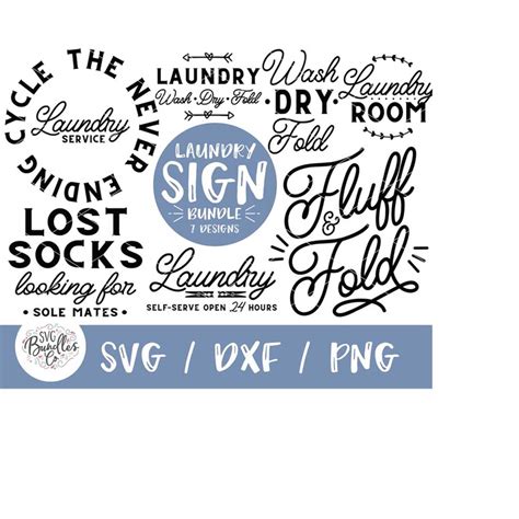 Instant SVG DXF PNG Laundry Sign Svg Bundle Farmhouse Svg Inspire