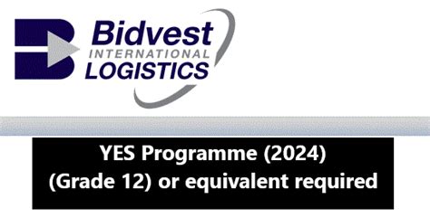 Bidvest International Logistics YES Programme 2024 2025 Multiple