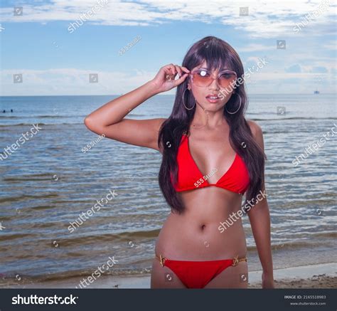 Sexy Asian Red Bikini Female Lady Stock Photo 2165518983 Shutterstock