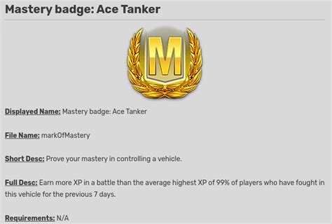 How Many Mastery Badge Ace Tanker Medals Do You Have Fandom