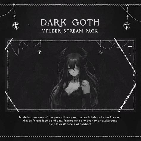 Dark Goth Animated Stream Pack Stream Animated Overlays Alerts Video