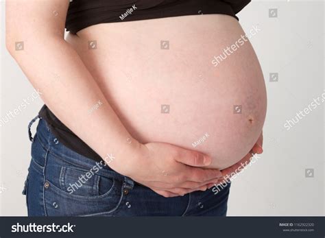 Arms Holding Naked Baby Bump Wearing Stock Photo Shutterstock