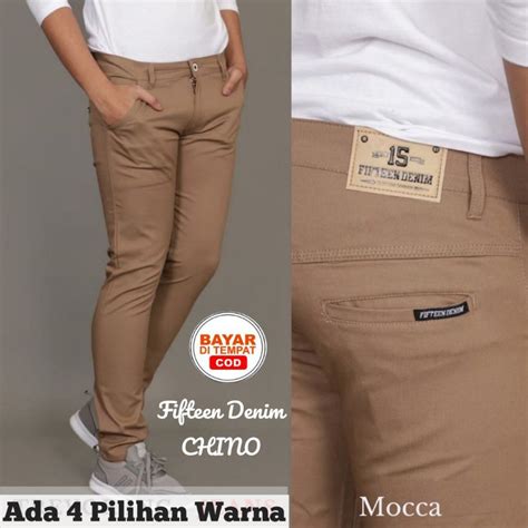 Jual Fifteen Denim Celana Pria Panjang Chino Pants Katun Slimfit