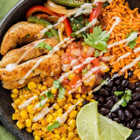 Healthy Chicken Fajita Rice Bowls Yellowblissroad