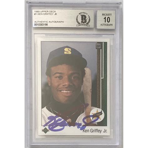 Ken Griffey Jr Signed Upper Deck Rc Bgs Pristine Auction