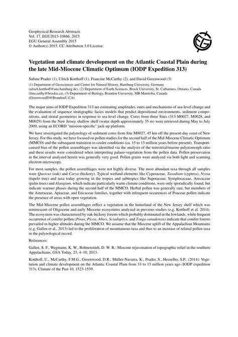 (PDF) Vegetation and climate development on the Atlantic Coastal Plain during the late Mid ...