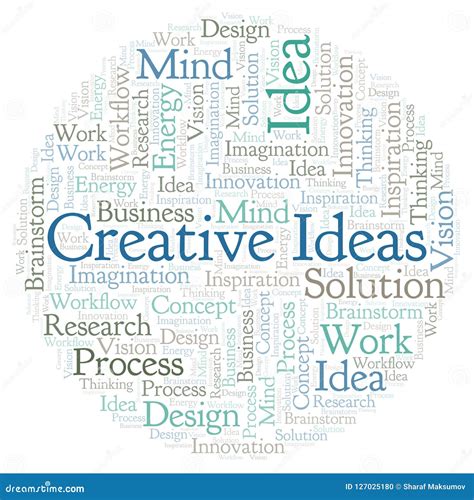 Creative Ideas Word Cloud Made With Text Only Stock Illustration