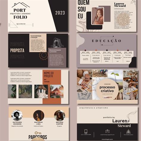 Pack Templates Canva Edit Veis Portfolio De Arquitetura