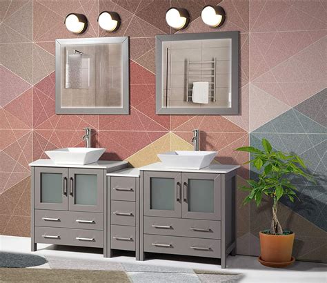 Vanity Art 72 Inches Double Sink Bathroom Vanity Combo Set 7 Drawers, 2 Shelves, 3 Cabinet ...