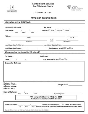 Fillable Online Physician Referral Form One Link Fax Email Print