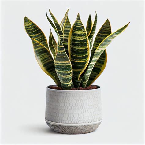 Premium Photo A Snake Plant In A White Pot