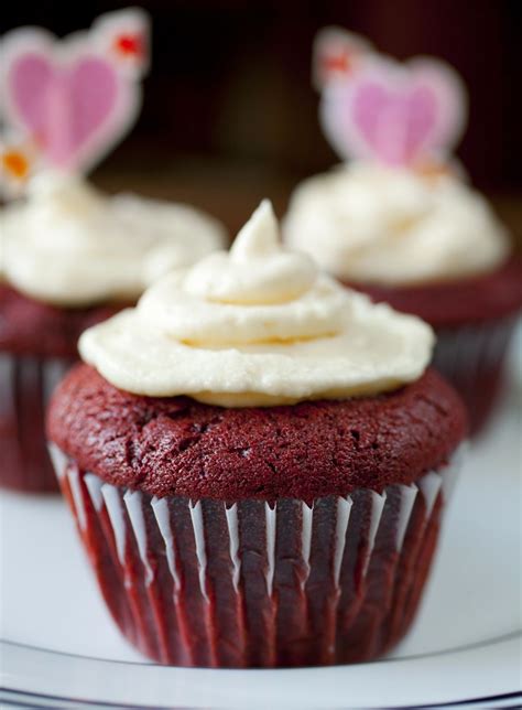 Red Velvet Cupcakes With Vanilla Cream Cheese Frosting Partial