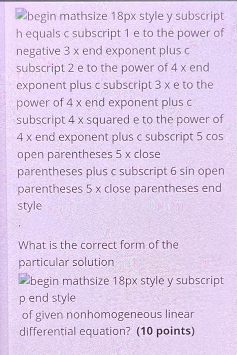 Solved Consider The Following Nonhomogeneous Linear Chegg