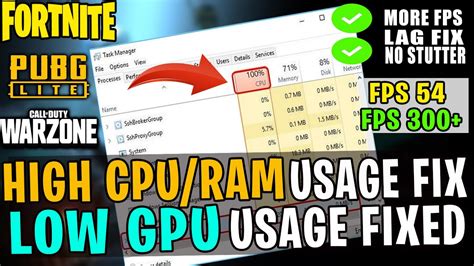 How To Fix High Cpu Usage Low Gpu Usage And Boost Fps While Playing Games Fortnite Pubg Csgo