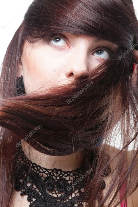 Beautiful Brunette Woman Long Hair Stock Photo Anetlanda 9259856