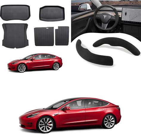 Amazon BASENOR Tesla Model 3 Floor Mats Set 5 PCS And Tesla Model