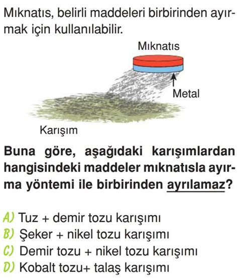 Saf Madde Ve Kar M Test Z S N F Fen Bilimleri Testleri